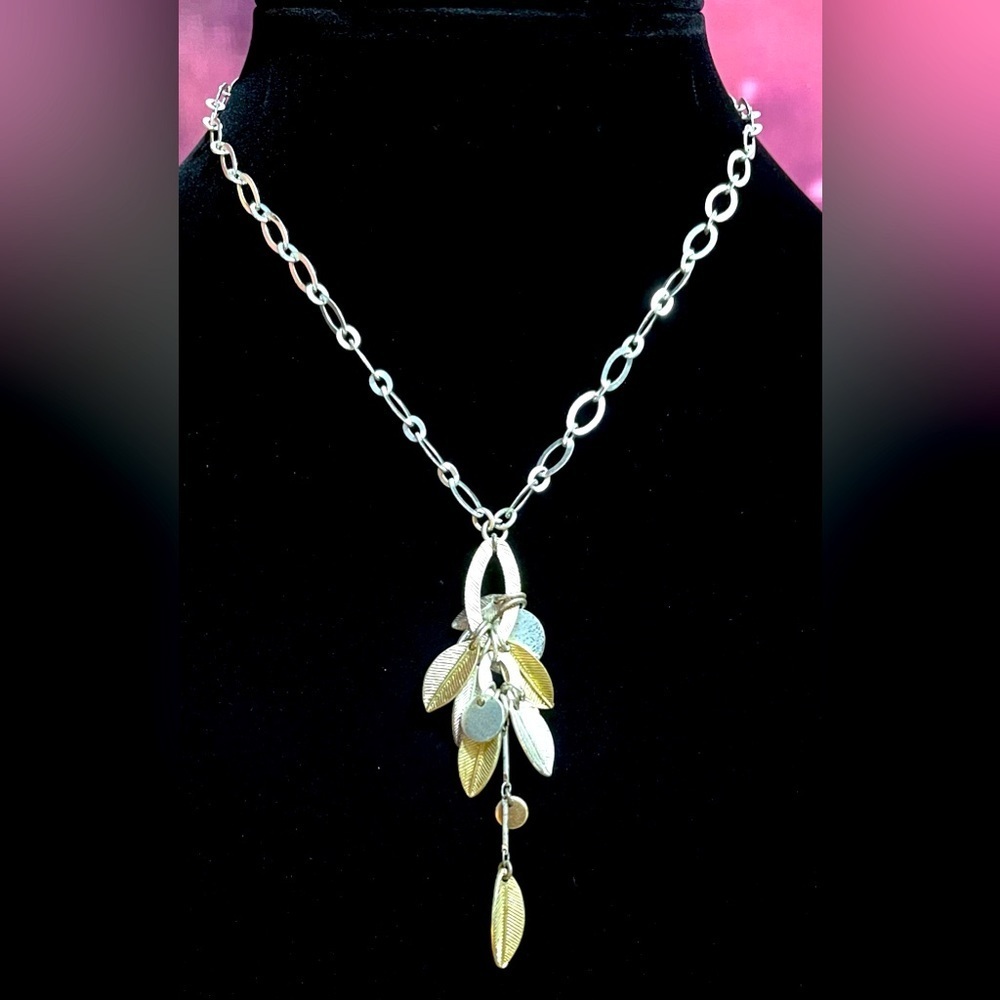 Bohm two tone leaves pendant necklace​​​
